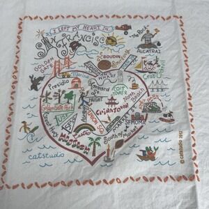 Catstudio Geography Collection Heart in San Francisco Dish Towel‎ 22 in x 27 in